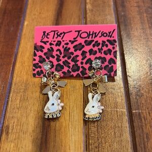Betsey Johnson Gold Rabbit Earrings